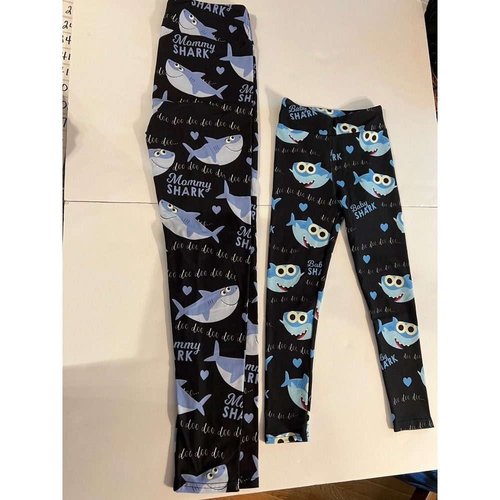 Women's and young toddler baby shark leggings (2395)